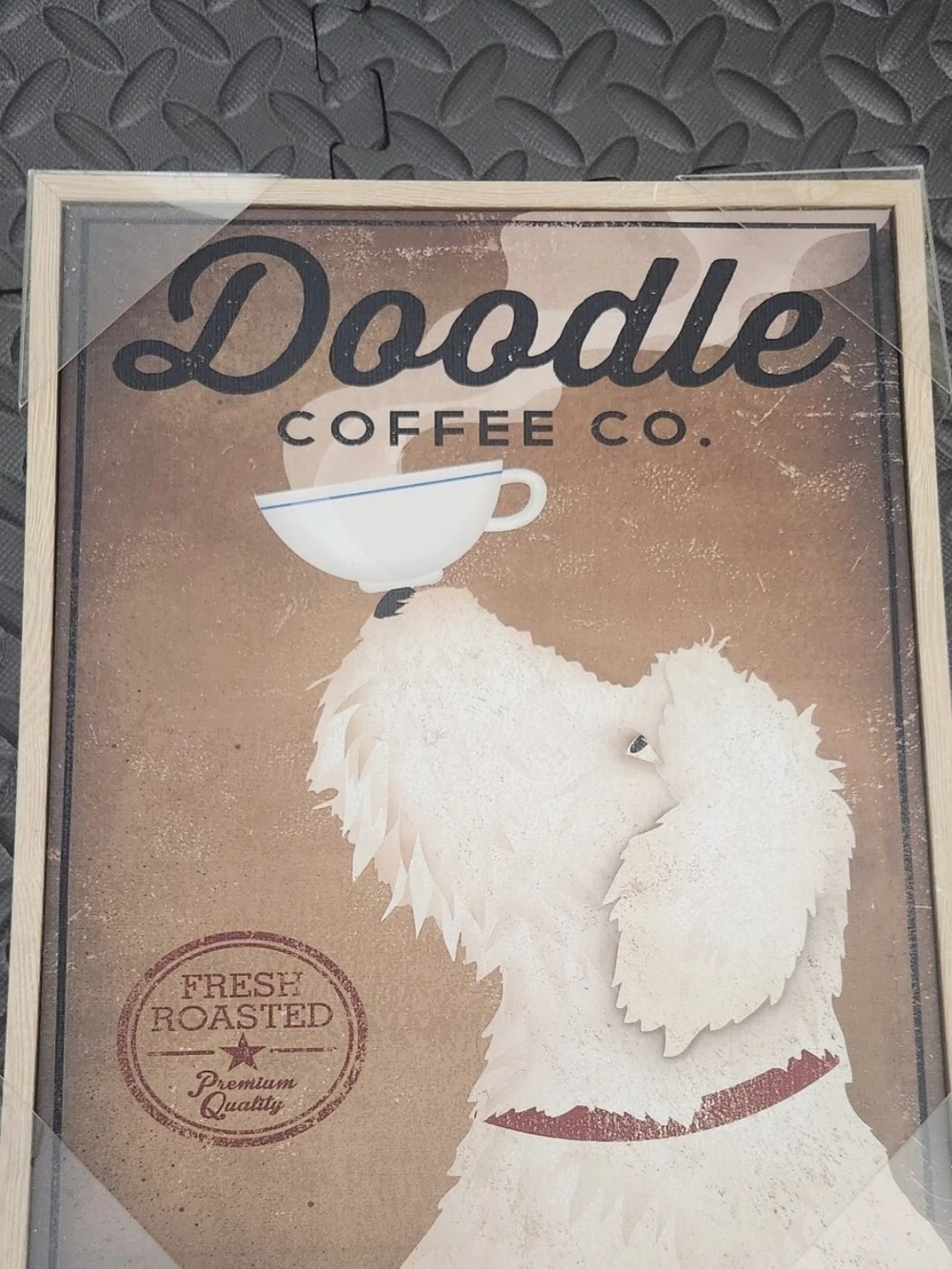 Doodle Coffee Co. Dog Wall Art - White & Brown